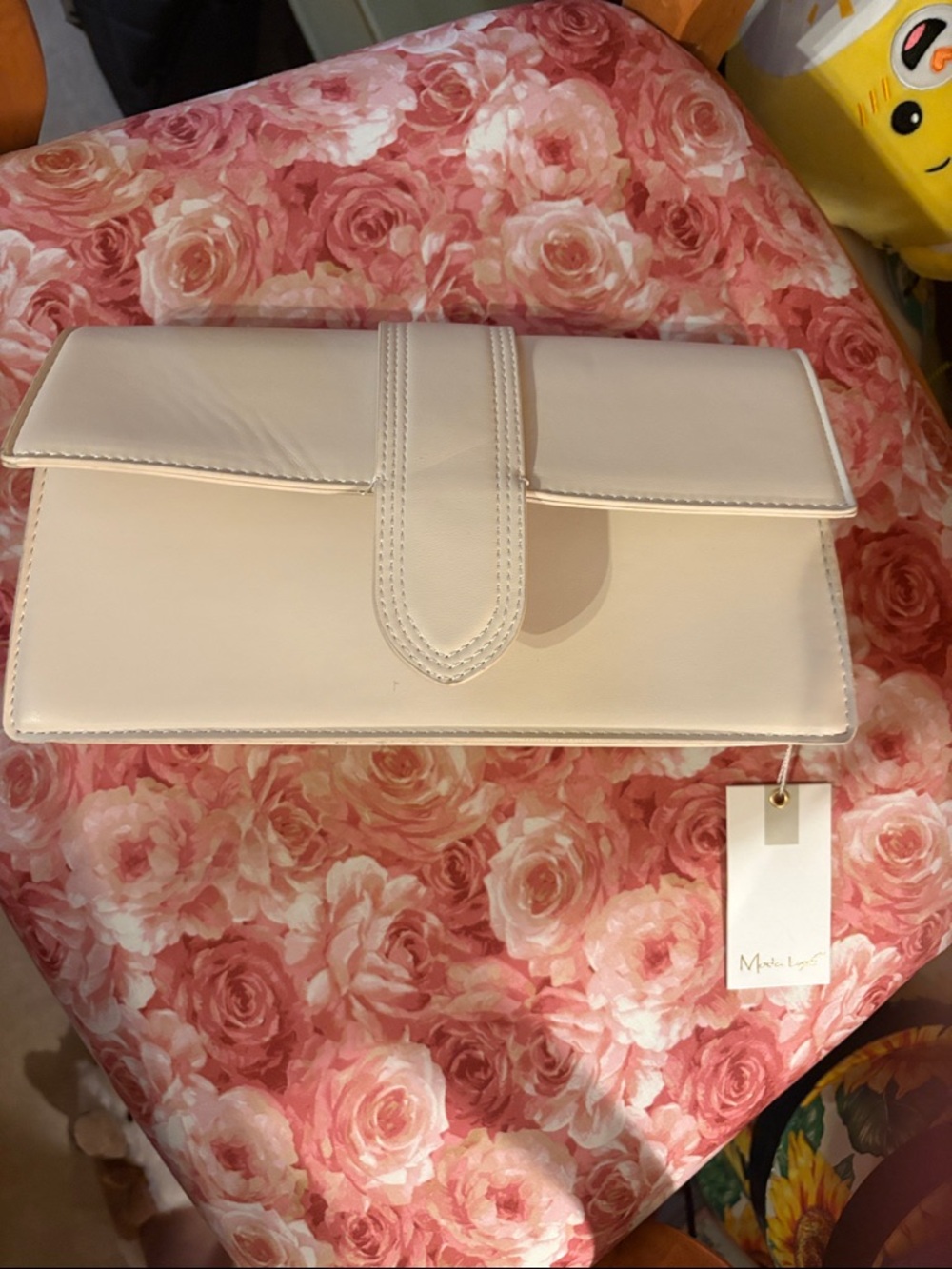 Women's Cream Clutch Bag – Minimal Leather Evening Bag